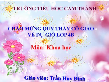 Bài giảng Khoa học Lớp 4 - Bài 30: Làm thế nào để biết có không khí? - Trần Huy Đình