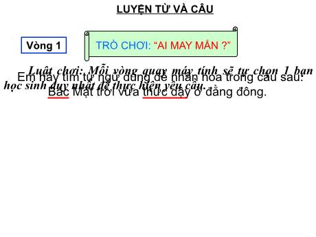 Bài giảng Luyện từ và câu Lớp 3 - Tuần 29 - Mở rộng vốn từ: Thể thao. Dấu phẩy