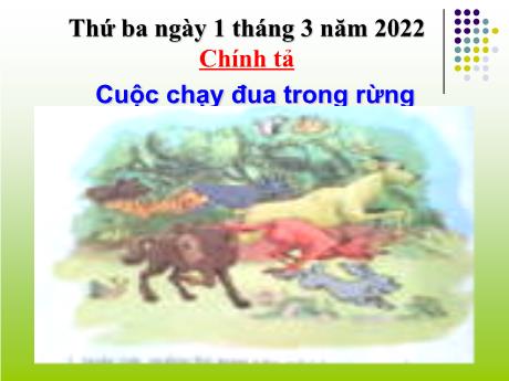 Bài giảng Tiếng Việt Lớp 3 - Chính tả: Cuộc chạy đua trong rừng - Năm học 2021-2022