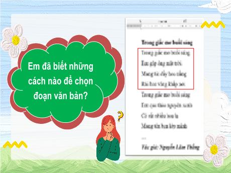 Bài giảng Tin học Lớp 5 - Bài 10: Chọn và xóa khối văn bản