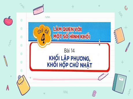 Bài giảng Toán Lớp 1 - Bài 14: Khối lập phương, Khối hộp chữ nhật