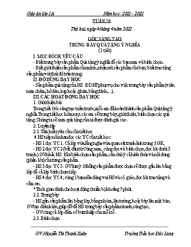 Giáo án Lớp 1 - Tuần 28 - Năm học 2021-2022 - Nguyễn Thị Thanh Xuân