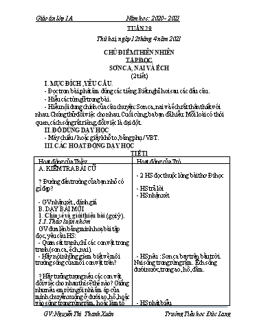 Giáo án Lớp 1 - Tuần 29 - Năm học 2020-2021 - Nguyễn Thị Thanh Xuân