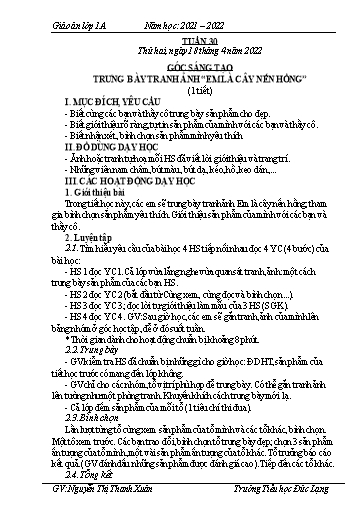 Giáo án Lớp 1 - Tuần 30 - Năm học 2021-2022 - Nguyễn Thị Thanh Xuân
