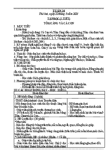 Giáo án Lớp 2 - Tuần 26 - Năm học 2020-2021 - Trường Tiểu học Đức Lạng