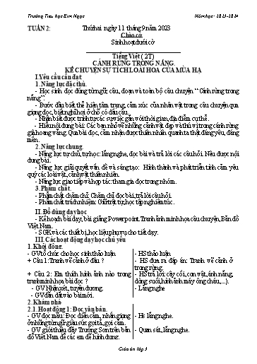 Giáo án Lớp 3 - Tuần 2 - Năm học 2023-2024 - Trường Tiểu học Kim Ngọc