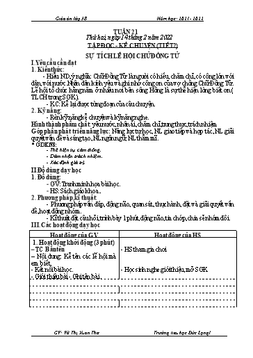 Giáo án Lớp 3 - Tuần 21 - Năm học 2021-2022 - Võ Thị Xuân Thơ