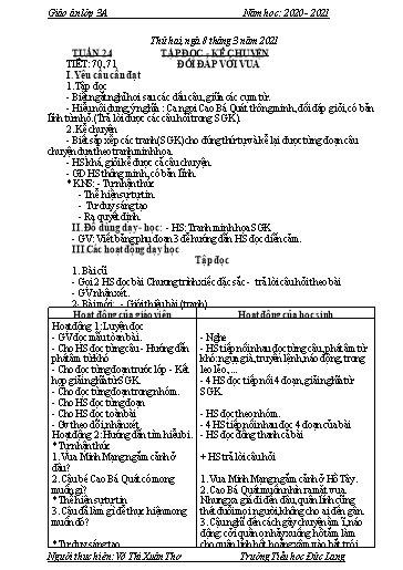 Giáo án Lớp 3 - Tuần 24 - Năm học 2020-2021 - Võ Thị Xuân Thơ