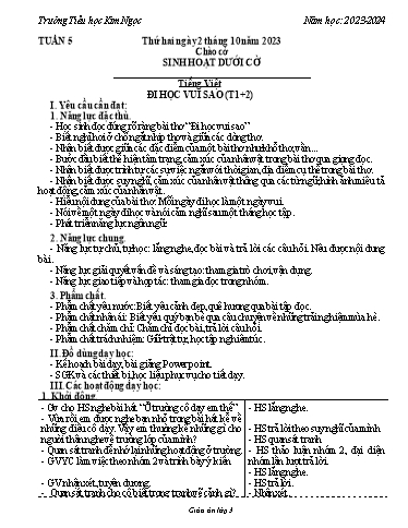 Giáo án Lớp 3 - Tuần 5 - Năm học 2023-2024 - Trường Tiểu học Kim Ngọc