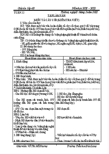 Giáo án Lớp 4 (CV2345) - Tuần 22 - Năm học 2021-2022 - Võ Thị Mỹ Nương