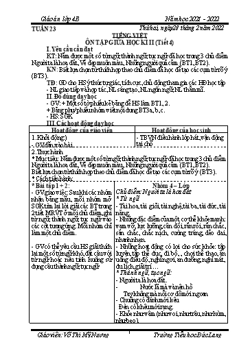 Giáo án Lớp 4 (CV2345) - Tuần 23 - Năm học 2021-2022 - Võ Thị Mỹ Nương