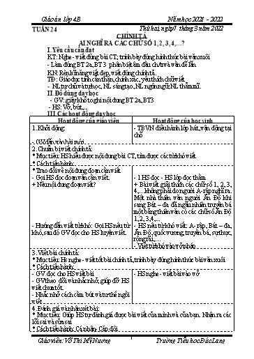 Giáo án Lớp 4 (CV2345) - Tuần 24 - Năm học 2021-2022 - Võ Thị Mỹ Nương