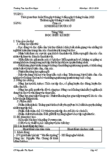 Giáo án Lớp 4 - Tuần 1 - Năm học 2023-2024 - Nguyễn Thị Hạnh