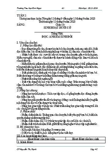 Giáo án Lớp 4 - Tuần 2 - Năm học 2023-2024 - Nguyễn Thị Hạnh