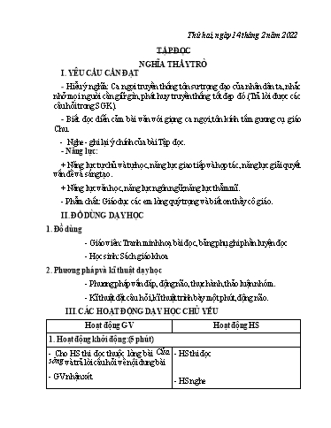 Giáo án Lớp 5 - Tuần 21 - Năm học 2021-2022