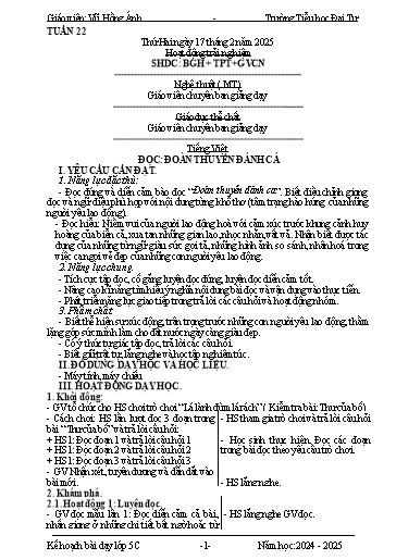 Giáo án Lớp 5 - Tuần 22 - Năm học 2024-2025 - Vũ Hồng Ánh