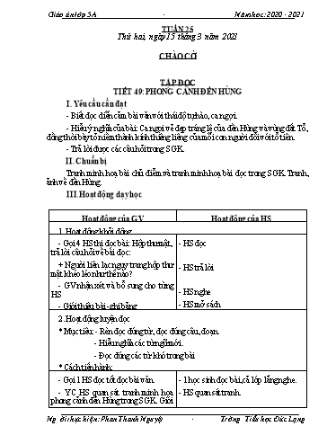 Giáo án Lớp 5 - Tuần 25 - Năm học 2020-2021 - Phan Thanh Nguyệt
