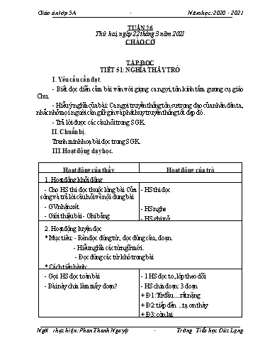 Giáo án Lớp 5 - Tuần 26 - Năm học 2020-2021 - Phan Thanh Nguyệt