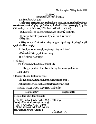 Giáo án Lớp 5 - Tuần 29 - Năm học 2021-2022