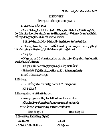 Giáo án Lớp 5 - Tuần 30 - Năm học 2021-2022