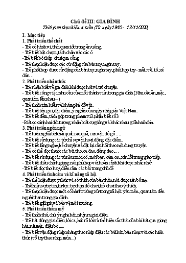 Giáo án Mầm non Lớp Chồi - Chủ đề 3: Gia đình - Năm học 2020-2021 - Trường Mầm non Trung Hà