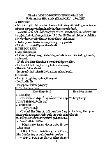 Giáo án Mầm non Lớp Chồi - Chủ đề: Gia đình. Chủ đề nhánh 4: Một số đồ dùng trong gia đình - Năm học 2020-2021 - Trường Mầm non Trung Hà