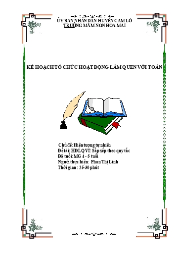 Giáo án Mầm non Lớp Chồi - Chủ đề: Hiện tượng tự nhiên. Đề tài: Sắp xếp theo quy tắc - Phan Thị Linh