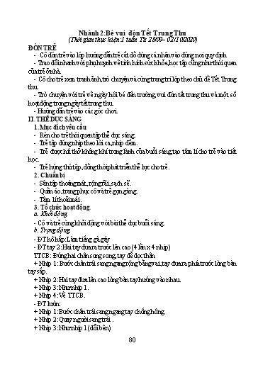 Giáo án Mầm non Lớp Chồi - Chủ đề II: Bản thân. Chủ đề nhánh II: Bé vui đón Tết Trung Thu - Năm học 2020-2021 - Trường Mầm non Trung Hà