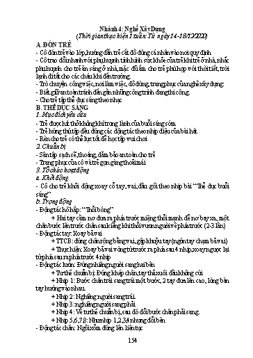 Giáo án Mầm non Lớp Chồi - Chủ đề: Nghề nghiệp. Chủ đề nhánh IV: Nghề xây dựng - Năm học 2020-2021 - Trường Mầm non Trung Hà