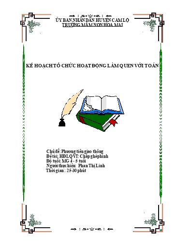 Giáo án Mầm non Lớp Chồi - Chủ đề: Phương tiên giao thông. Đề tài: Chắp ghép hình - Phan Thị Linh