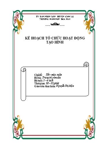 Giáo án Mầm non Lớp Lá - Chủ đề: Tết - Mùa xuân. Đề tài: Trang trí rèm cửa - Nguyễn Thị Mận
