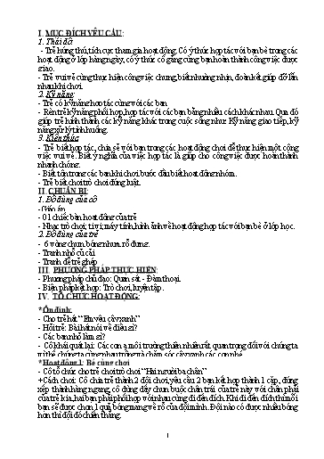 Giáo án Mầm non Lớp Lá - Chủ đề: Thực vật. Đề tài: Kỹ năng hợp tác - Năm học 2024-2025 - Bùi Thị Nở