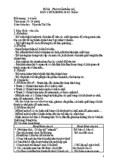Giáo án Mầm non Lớp Mầm - Đề tài: Phát triển thẩm mĩ - Dán chùm bóng bay (Mẫu) - Nguyễn Thị Yến